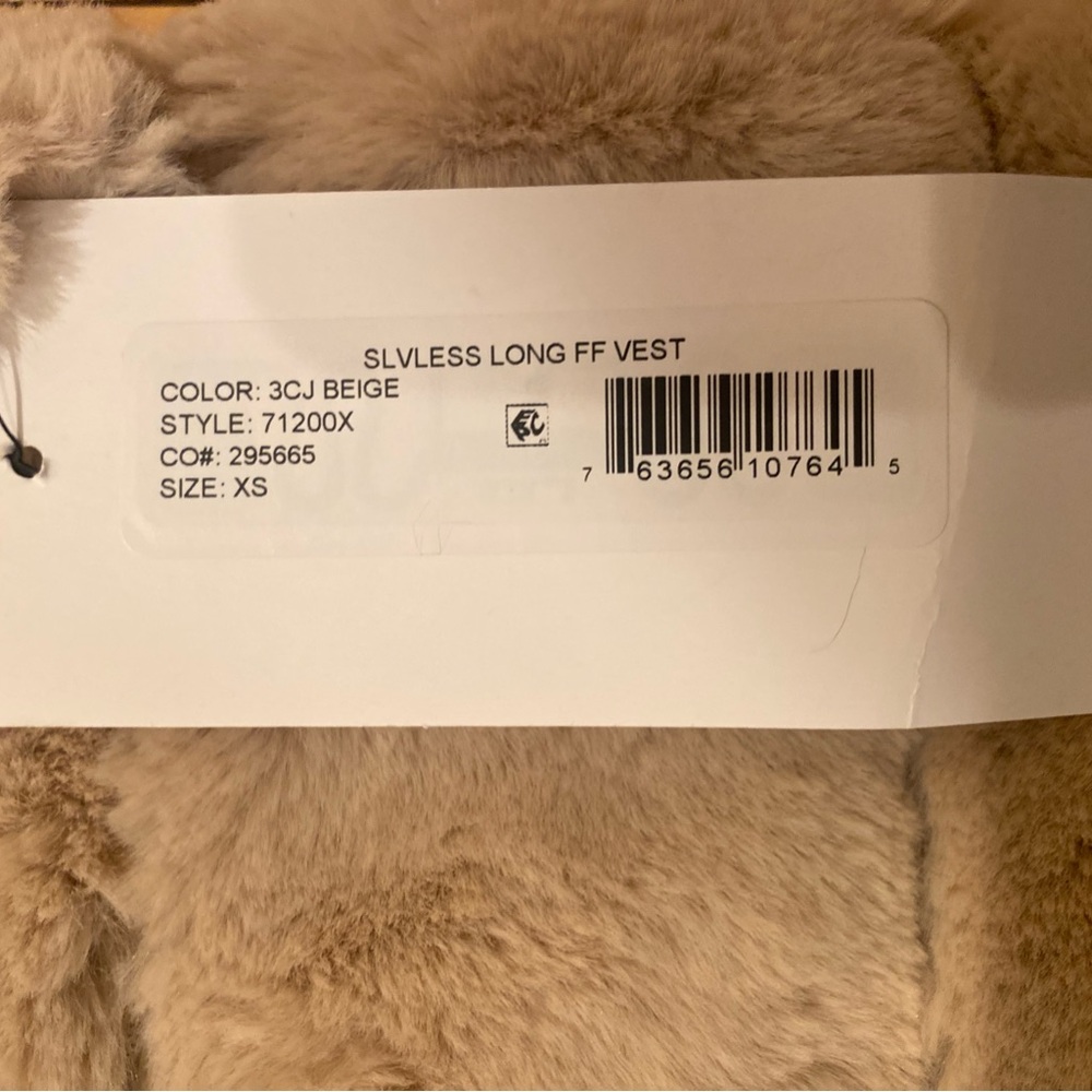 Faux Fur Hooded Vest in Beige - Picture 4 of 4